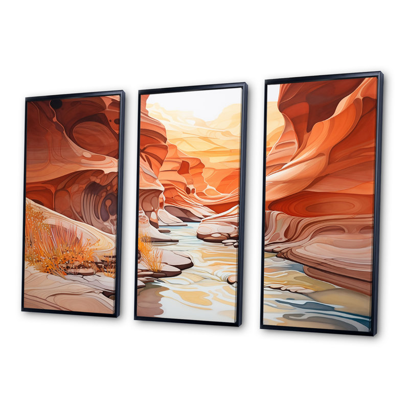 Ensemble de salon Canyon Antelope, Cadre flottant noir, H 32 po x l 48 po x P 1 po