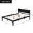 Rustic Modern Queen Platform Bed Frame With Headboard, Solid Wood Construction, No Box Spring Needed, Classic Brown