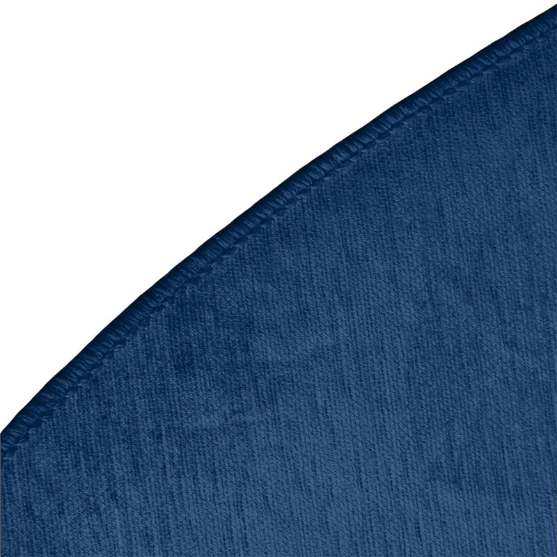 Tapis à rayures bleu marine/doré, Rond 5 pi