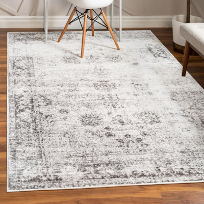 Brandt Floral Gray Area Rug