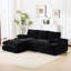 99*69" Modular Sectional , 2 Pc Combination, Black L - Shape Sleeper, Comfortable And With Frame Spring Pack , Reversible Foam Soft Seats