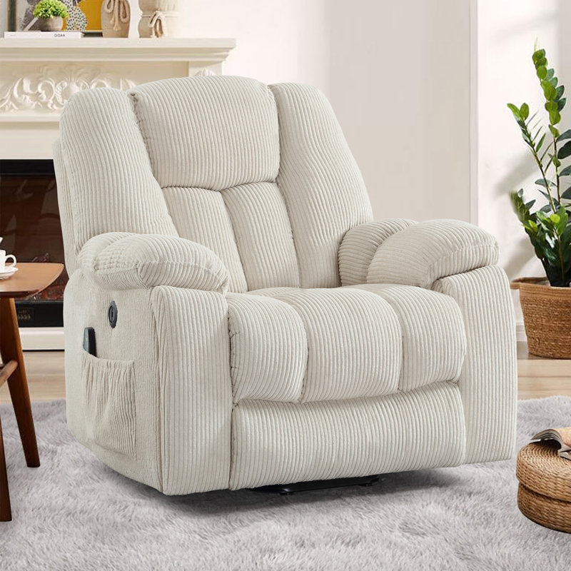 Fauteuil inclinable électrique de massage surdimensionné de 41 po avec porte-gobelet caché Al Port Aledo 