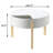 White and Natural Coffee Table with Hidden Storage