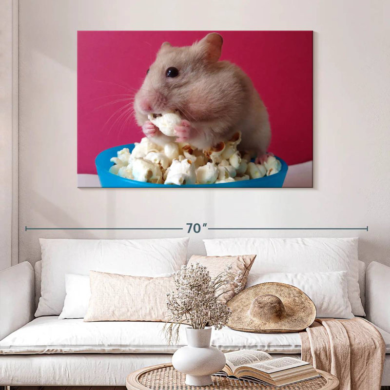 Ketti Hamster Eating Popcorn, 32" H x 48" W