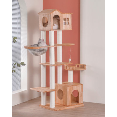 Arbre à chat en bois massif Minimalist