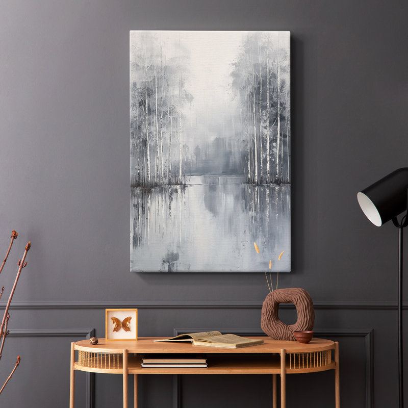 Paysages série Lxxxiv - Toile tendue avec châssis de qualité supérieure - Prêt à être accroché, H 18 po x l 12 po