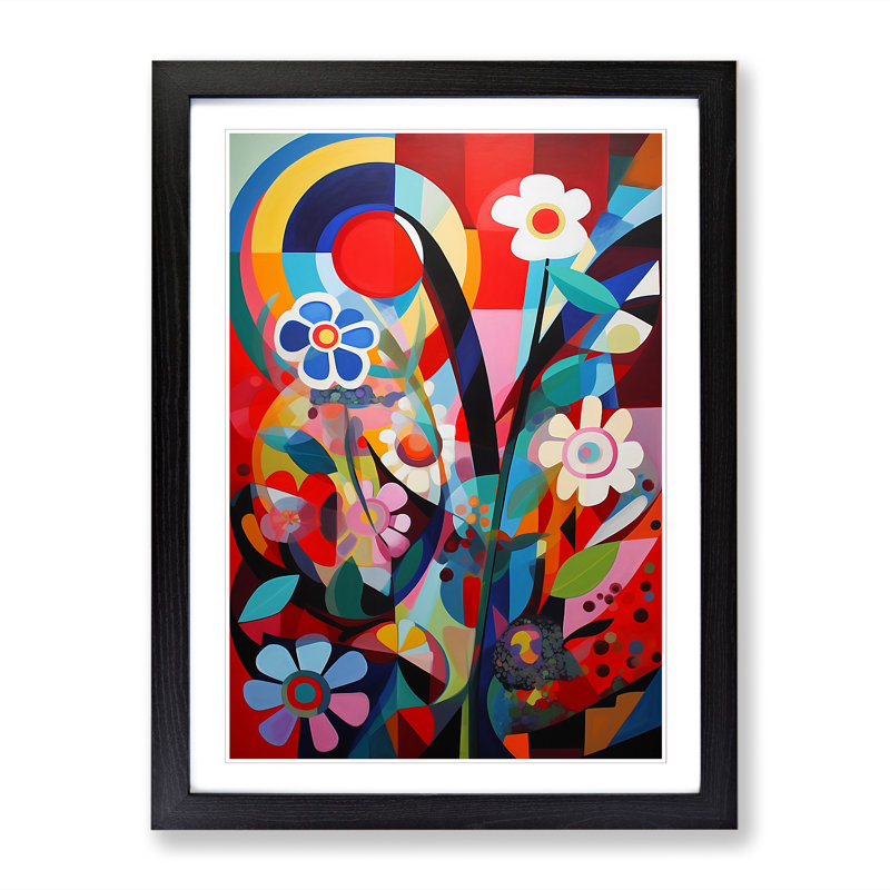 Constructivism Flowers Vol.6 - Single Picture Frame Print, 64cm H x 46cm W, Oak Framed