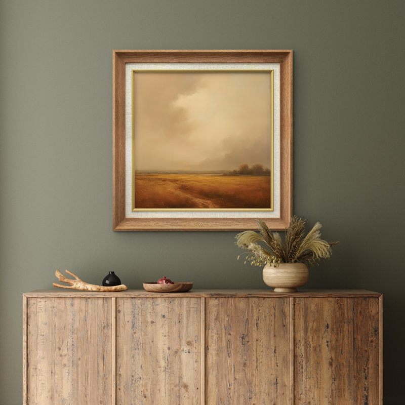 Art mural encadré de qualité supérieure - impression de paysage rétro pour décor de chambre à coucher - 26 po x 36 po