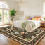 Tapis floral lavable 8 x 10, tapis à poils courts antidérapant, tapis résistant aux taches pour le salon, la chambre à coucher, la salle à manger, brun-2056892201-2056892204