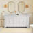 Rea 72'' Double Bathroom Vanity with Carrara Marble Top-1235174719