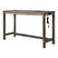 Ensemble de salle à manger 3 pièces à hauteur de comptoir avec ports USB et prise de courant, table de bar en bois massif et tabourets capitonnés, finition brune, rectangle de 60 pouces