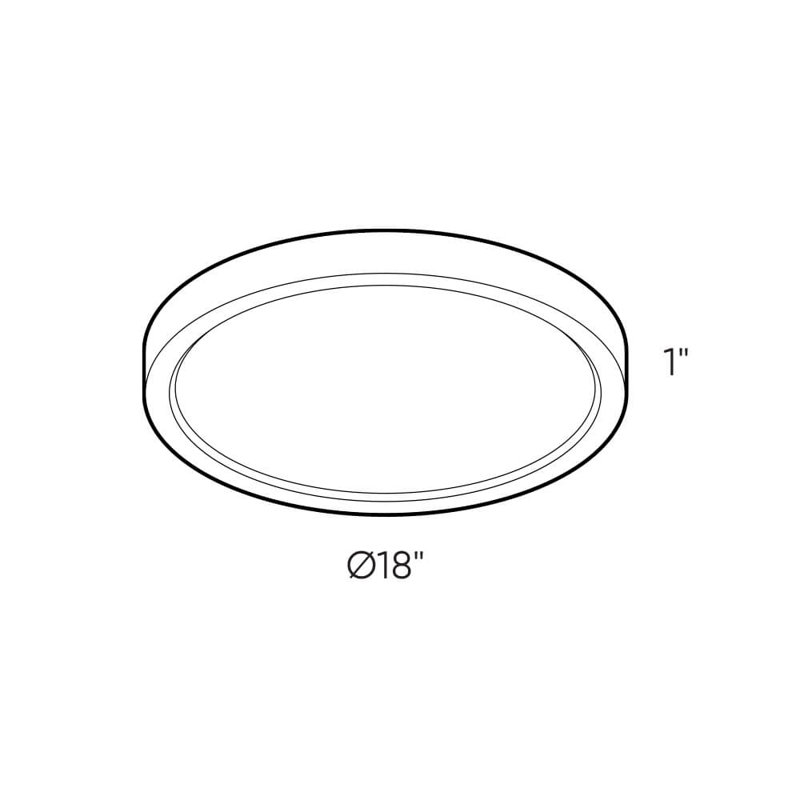 Joplin 18 Inch Square Indoor/Outdoor LED Flush Mount 120/277/347V