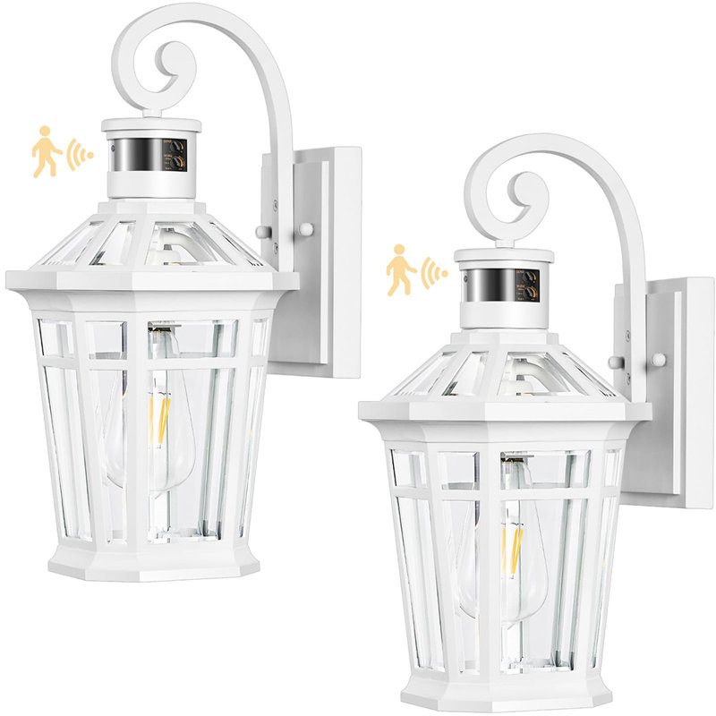 Motion Sensor Outdoor Wall Lights, 2-Pack Outdoor Porch Lights Wall Mount, Anti-Rust Patio Wall Light Fixture, Outside Garage Lights, Adjustable Sensitivity