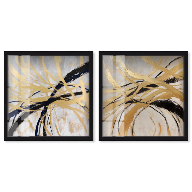 Glamour or glam ensemble Shadowbox Boho par Art Remedy, H 41 po x l 41 po, Noir
