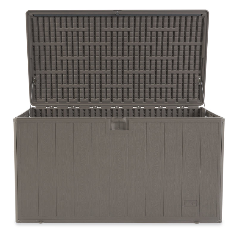 Boîte de rangement pour terrasse en plastique 130 gallons, Gris