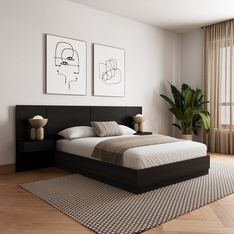 Filoftea 3 Piece Bedroom Set, King, Black