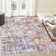 Abstract Machine Washable Area Rug Low Pile Non Slip Modern Rug Foldable Stain Resistant Carpet for Living Room Bedroom Indoor Ultra Thin Mat
