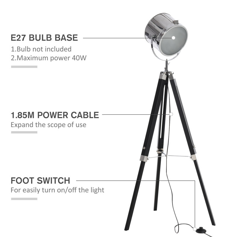Argent 110cm Tripod Floor Lamp