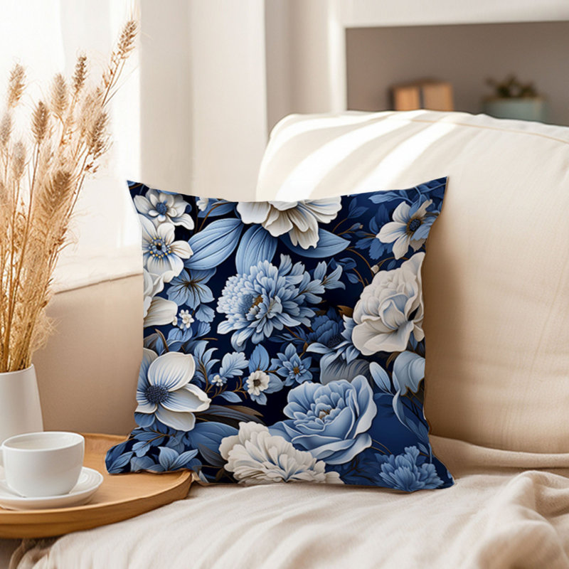 Floral Blue Peonies Flowers I Classic