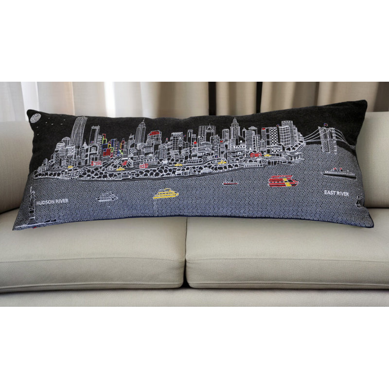 Coussin NYB Skyline, Noir