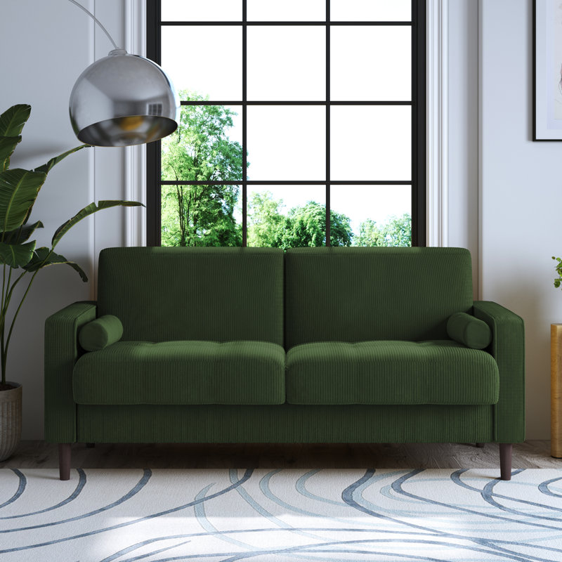 Yeimi 161.5Cm Square Arms Loveseat, Green