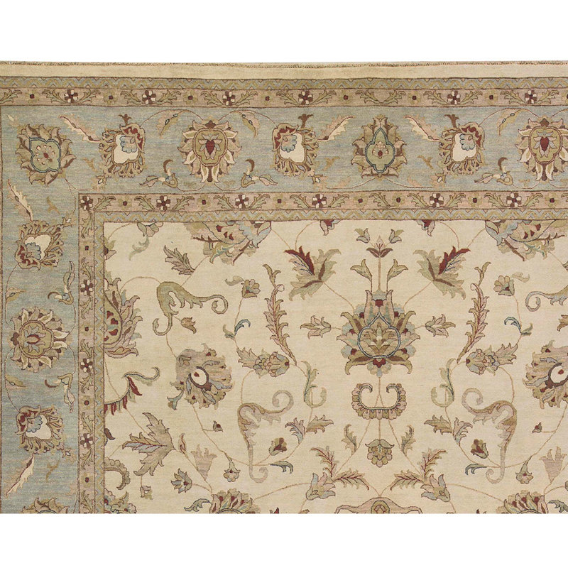 Cornwall Wool Oriental Area Rug in Beige/Gray