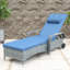 Chaise longue simple en osier avec roulettes et coussins d'accoudoirs Gerritt-1318935342