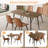 55'' Rectangular Modern Kitchen Dining Table with 4 Upholstered Dining Chairs-1253397558-1253397556