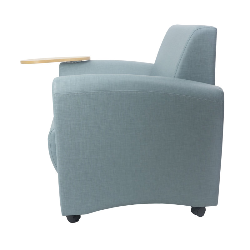 Chaise rembourrée Pro Series, Sky Blue Crosshatch/Maple Grain