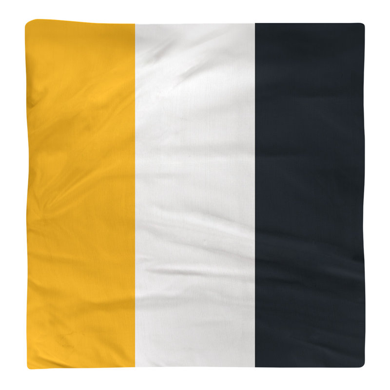 Polyester Striped Square Napkin, Gold/White/Black