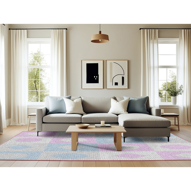 Geometric Indoor Rug, Rectangle 6' x 9'