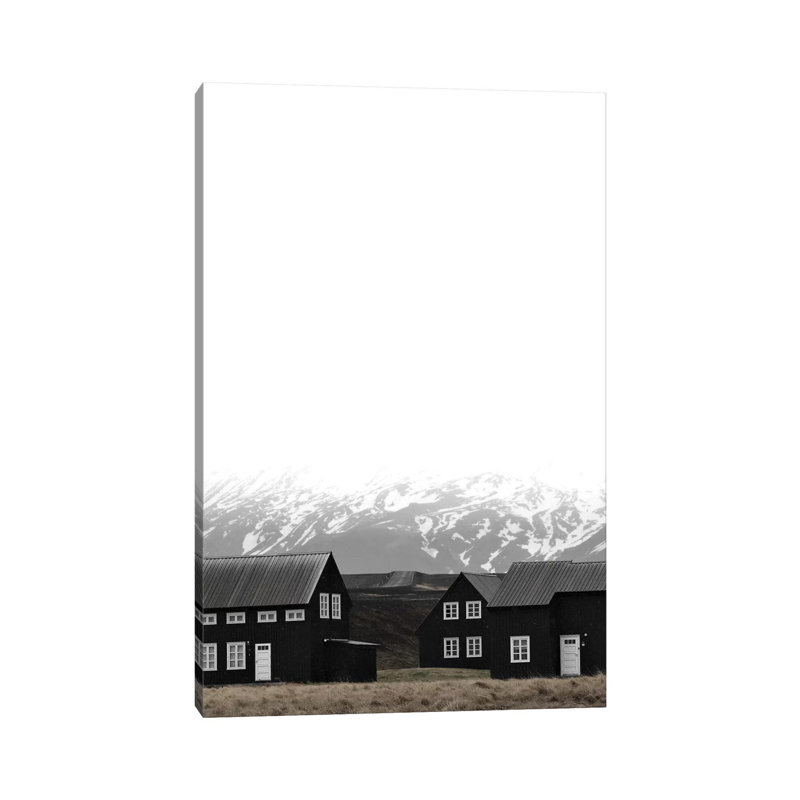 Black Houses Of Iceland I by Monika Strigel - Print on Canvas, Wrapped Canvas, 30.48cm H x 20.32cm W x 1.91cm D