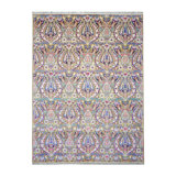 Hand Woven Silk and Wool Floral Area Rug