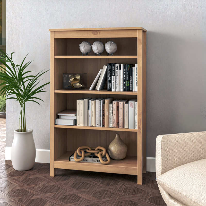 Bibliothèque en bois massif de style Shaker classique, (4 tablettes) H 48 po x l 30 po x P 13,25 po, Chêne clair