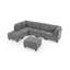 Canapé modulaire en forme de L, combinaison de bricolage, comprenant trois chaises simples, deux fauteuils d'angle et deux repose-pieds, chenille grise