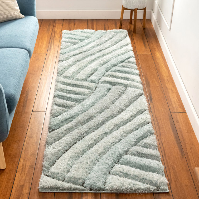 San Francisco Shaggy Textured Plush Blue Rug