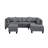 104.5" Upholstered Sofa,Chaise & Ottoman , Gray