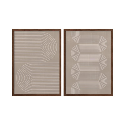"Simple Arch" Set of Two Framed Textured Wall Art