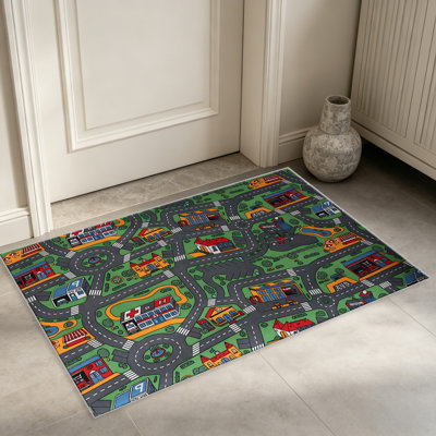 Tapis gris Gray City Road pour le salon, doux et confortable, convient à toutes les saisons, facile à entretenir, tapis de sol intérieur lavable à la machine, sous la table de ferme convenant à la chambre à coucher, à la salle à manger, au bureau, au patio, au balcon, à la maison