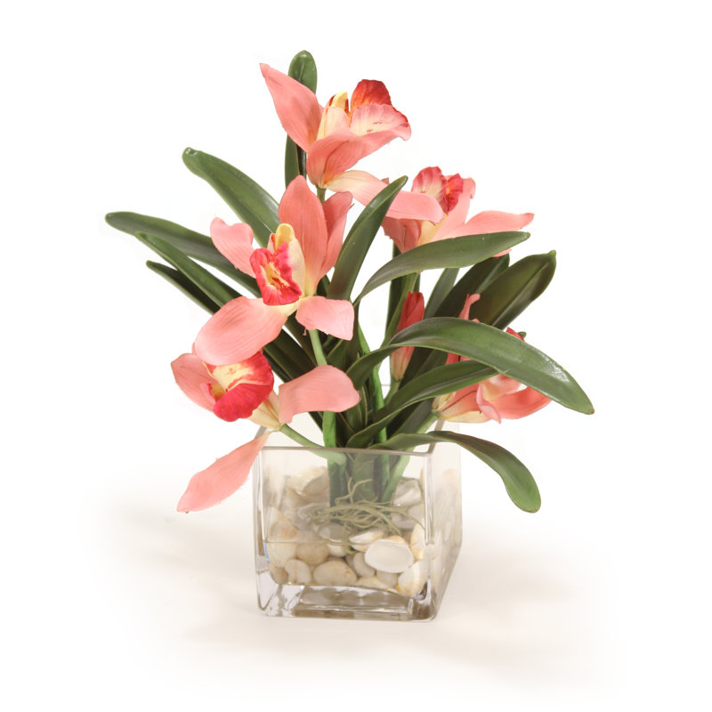 Polysilk Orchid Arrangement in Planter