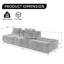 Canapé modulaire rembourré 108 po à 3 places 108 po Chenille-1188646919