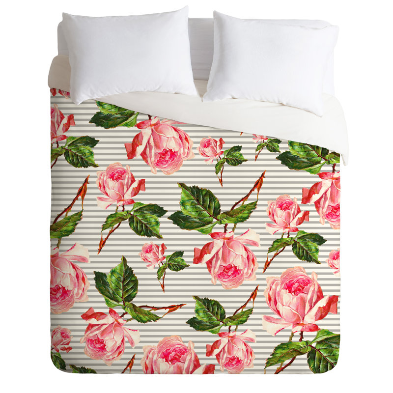 Allyson Johnson Polyester Floral Duvet Cover, King Duvet Cover + 2 King Shams