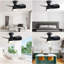 Ventilateur de plafond de chambre à coucher de 23 pouces avec 3 pales ABS, télécommande, moteur à courant continu, noir avec lumière DEL de 18 W