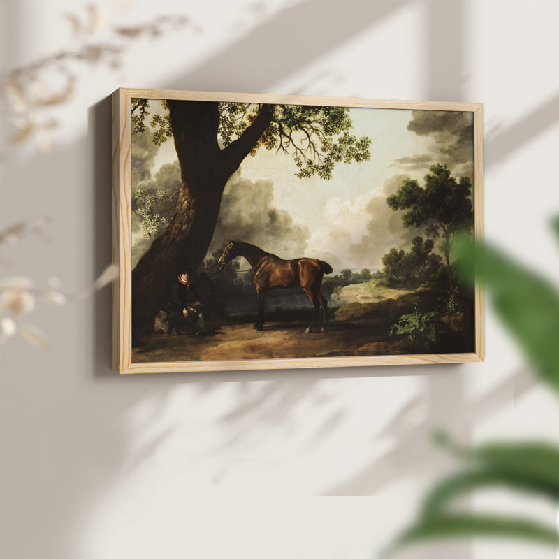 Motif floral rétro - XXVII - reproduction encadrée, H 22 po x l 28 po, Naturel
