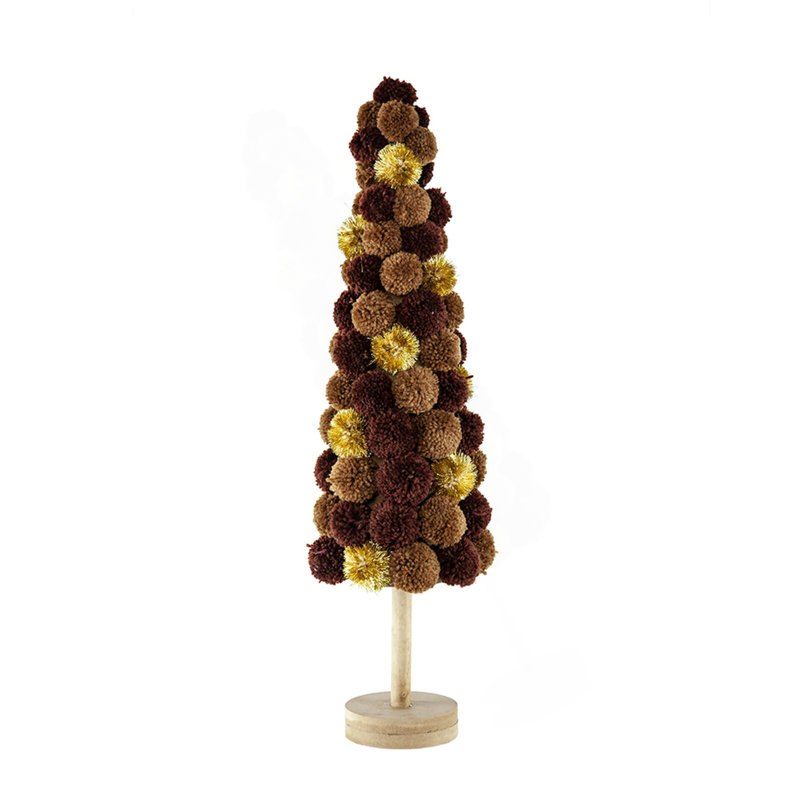 8.7X8.7X31.5" Tall Tree Christmas Table Decor, Coffee Multi