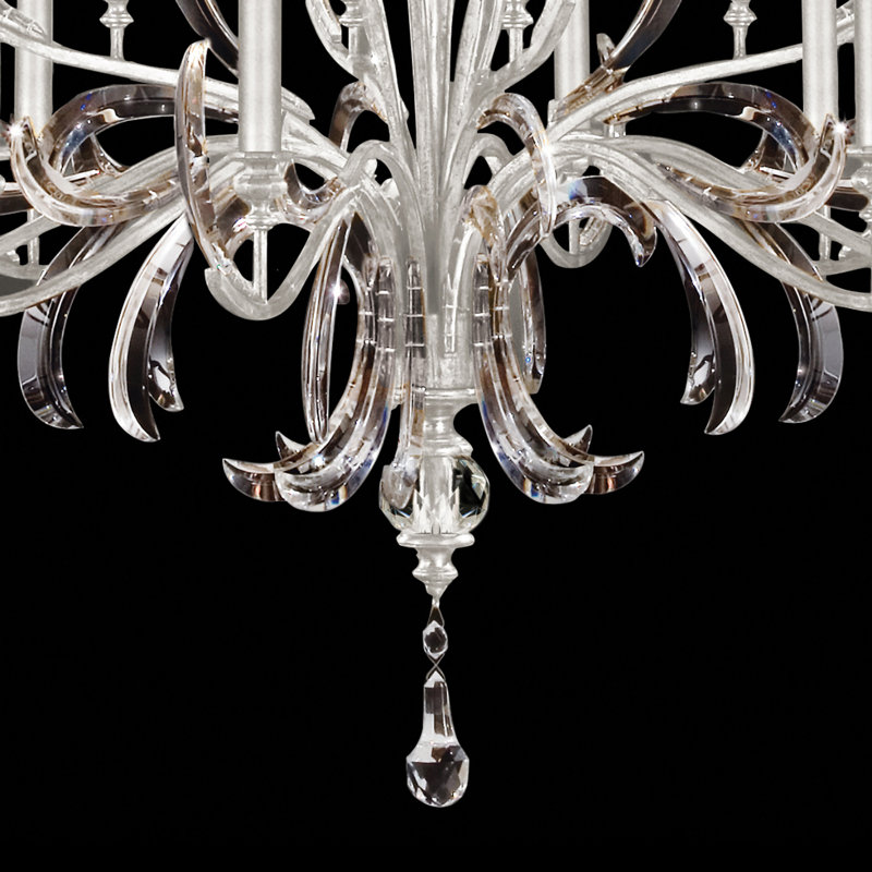 Lustre rond biseauté 58 po, Argent