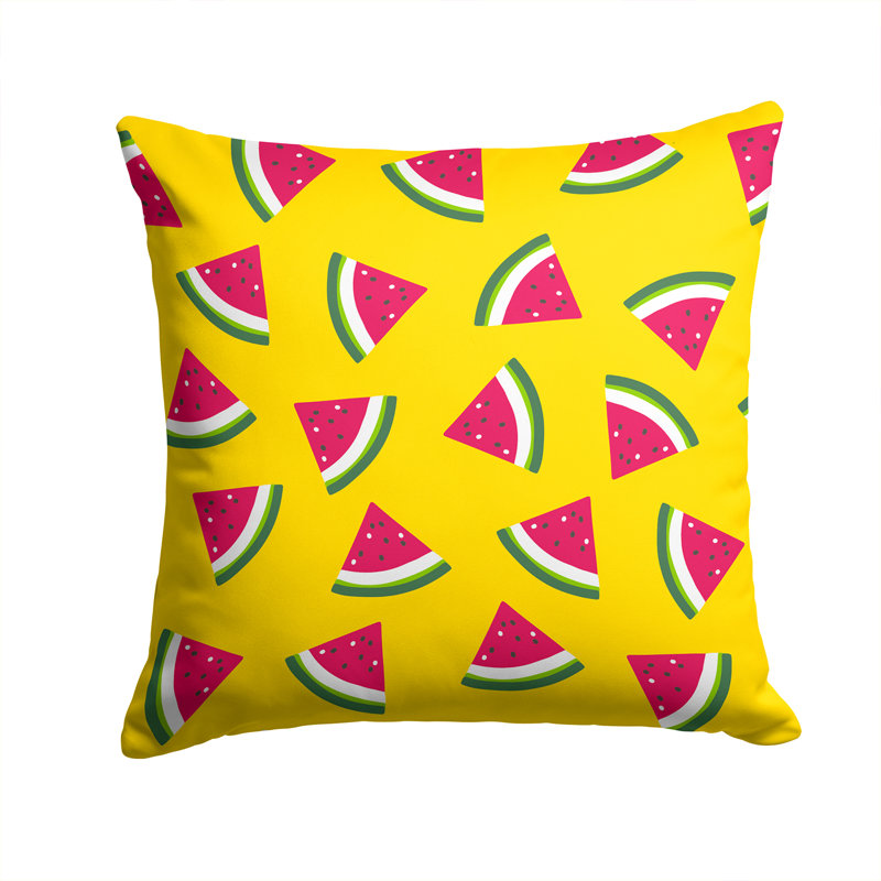 Outdoor Throw Pillow, Yellow/Red, 14" x 14"