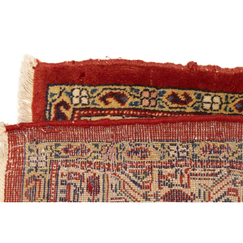 Tapis semi-antique rouille rouge