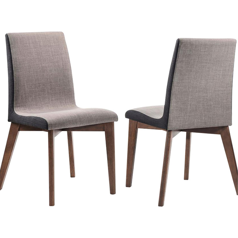 De 2 chaises modernes de style Mid-Century - Revêtement gris, finition confortable