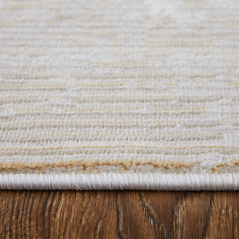 Maxin Modern Abstract, Gray/Ivory/Brown, Area Rug, Rectangle 6'7" x 9'6"
